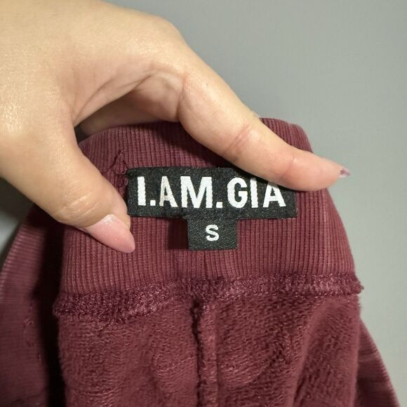 I.Am.Gia Women Josai Embroider Logo Wide Leg Sweatpants Pink Small Lounge Cozy - Picture 9 of 11